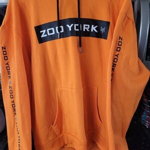 Zoo York Men's Orange Hoodie with Black Details